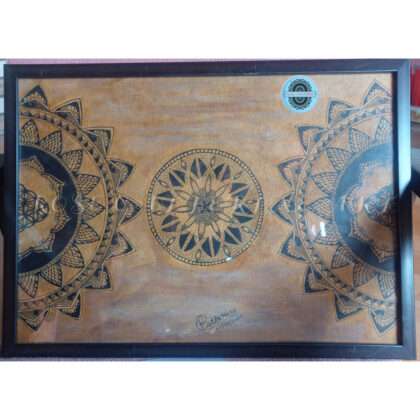 Coffee painted Pen Mandala
